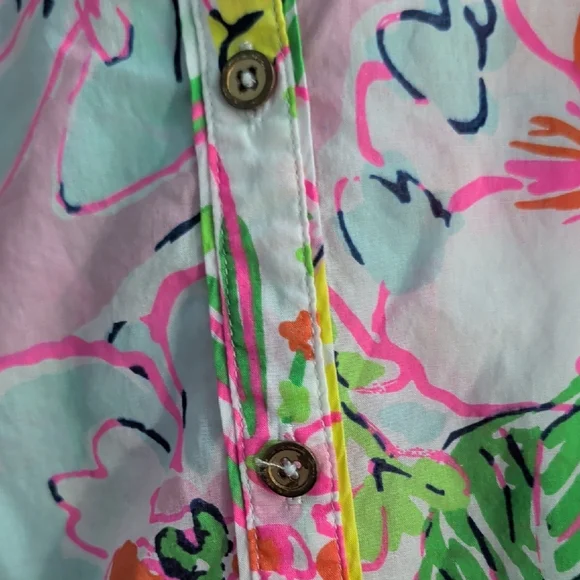 Lilly Pulitzer Green and Pink Blouse - Picture 4 of 6